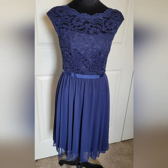 david's bridal navy blue dress Allenjoy Blue Christmas Photography Backdrop Gbsx-00621 6.5x6.5ft (2x2m) / Pro Polyester main image 0